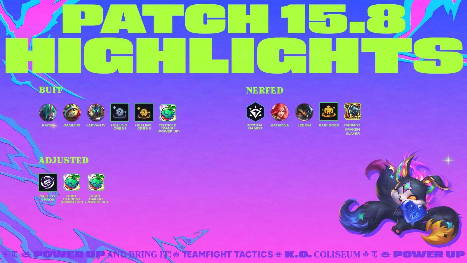 TFT Patch 15.8 - Nerfy dominujícího Lee Sina a Katariny, buff pro Rammuse