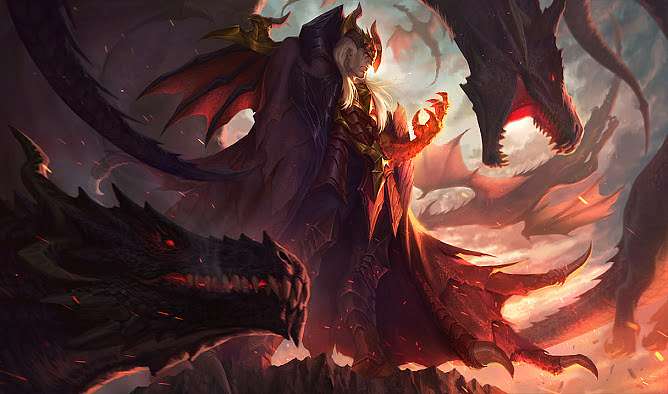 Splash art skinu Dragon Master Swain a další změny na PBE