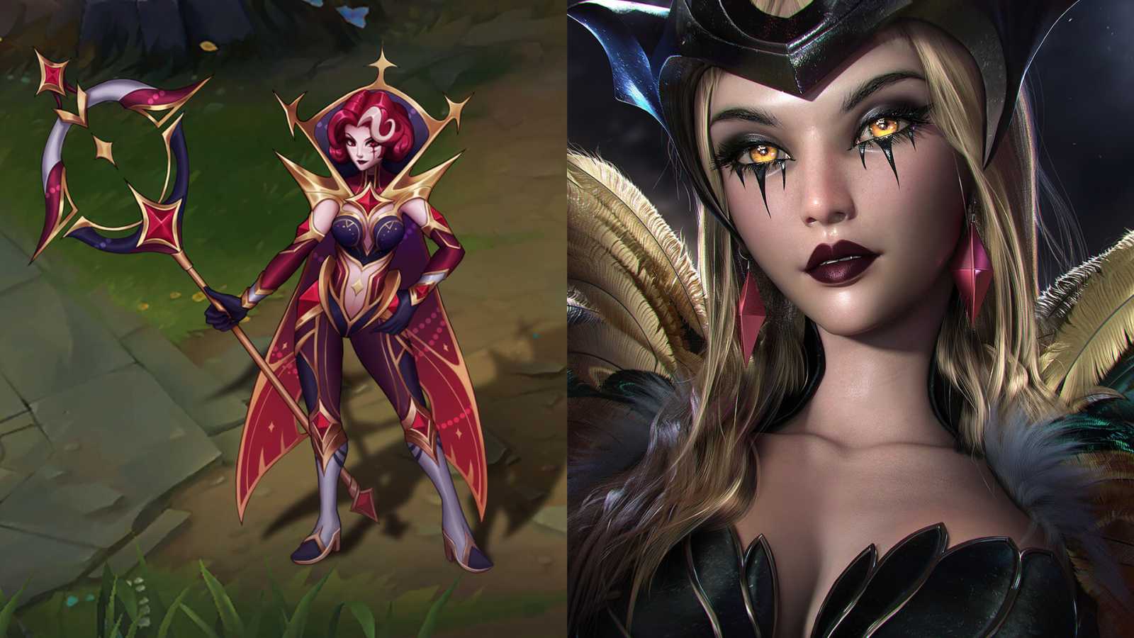 Návrhy skinů - Arcana Aphelios, Orianna, LeBlanc a její realistická verze