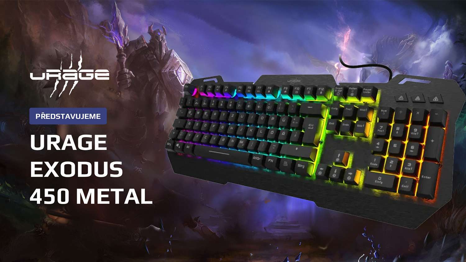 Klávesnice uRage Exodus 450 Metal ukovaná přímo pro hráče